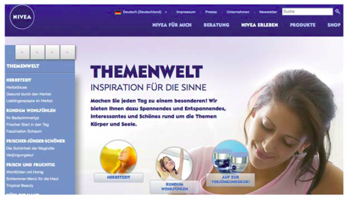 Abbildung: Website Nivea