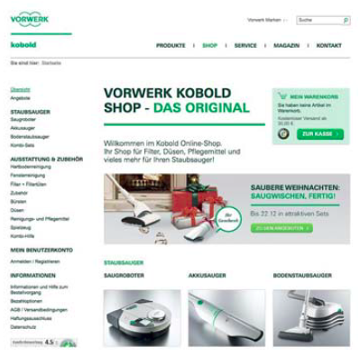 Abbildung: Website Navigation Vorwerk